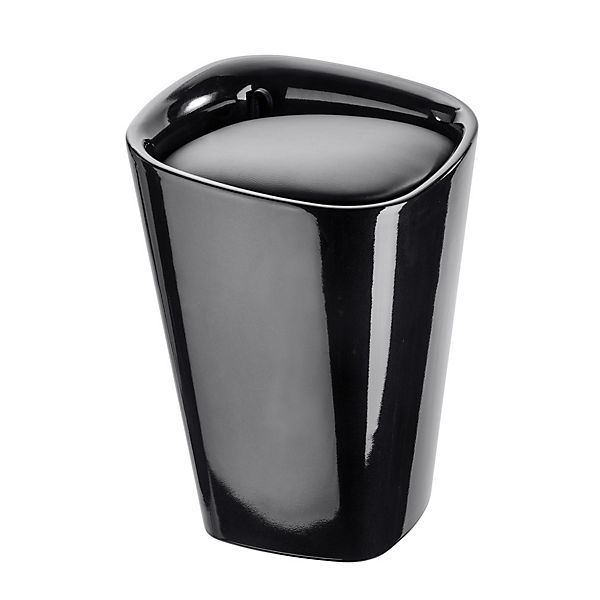 Hocker Candy eckig Schwarz Badhocker, mit abnehmbarem Wäschesack