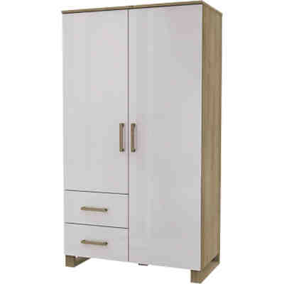Benno, Kleiderschrank Riviera Eiche-Nachbildung / Lilac Grey Hochglanz