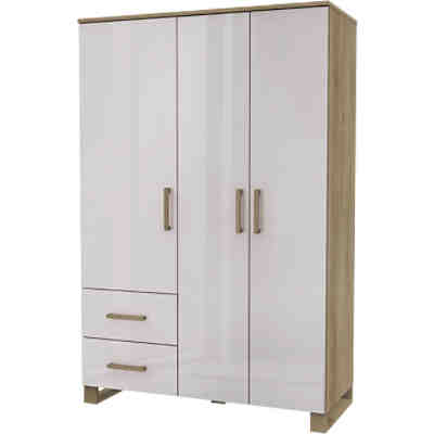 Benno, Kleiderschrank Riviera Eiche-Nachbildung / Lilac Grey Hochglanz