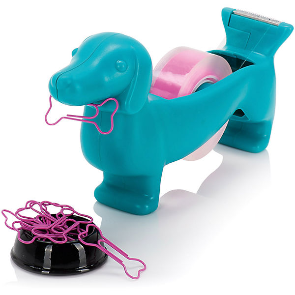 Klebebandabroller & Büroklammer Set "Hund"