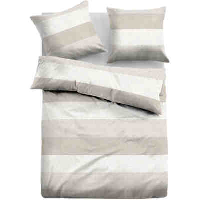 Mélange-Flanell Bettwäsche "Gradual Stripe"