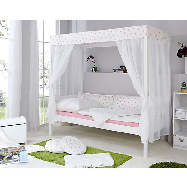 Himmelbett Stern, weiß-rosa, 90 x 200 cm