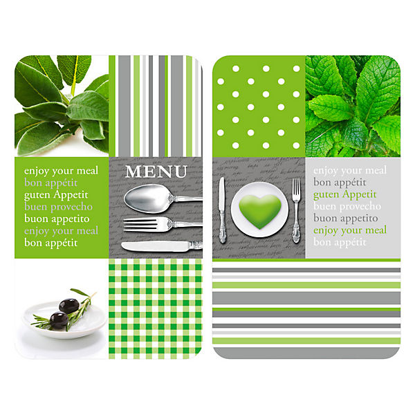 2-tlg. Herdabdeckplatten Set "Menu"
