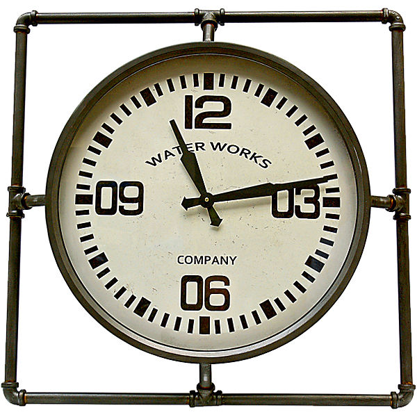 Wanduhr "Wasserrohre" 63x63 cm