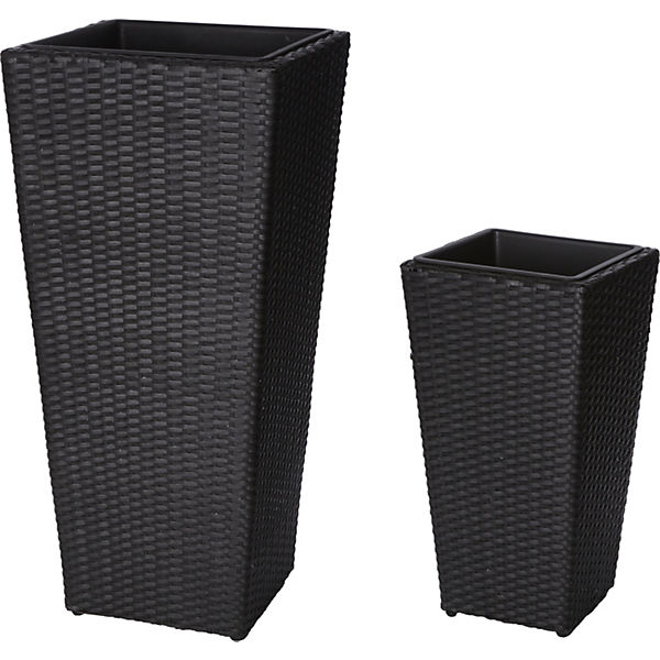 2-tlg. Set Polyrattan Pflanzkübel