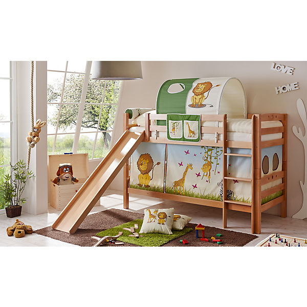 Spielbett Lupo, Buche massiv, natur lackiert, Safari, 90 x 200 cm