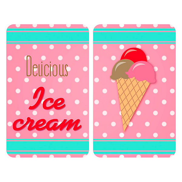 2er-Set Herdabdeckplatte "Ice Cream"