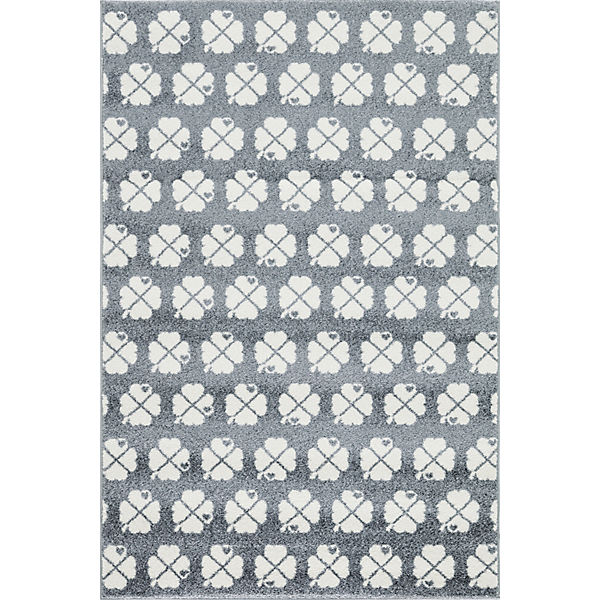 Kinderteppich byGraziela, KLEEBLATT silbergrau/weiss, 120 x 180 cm