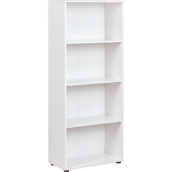 Bücherregal Arco, 4 Fächer, weiß lackiert