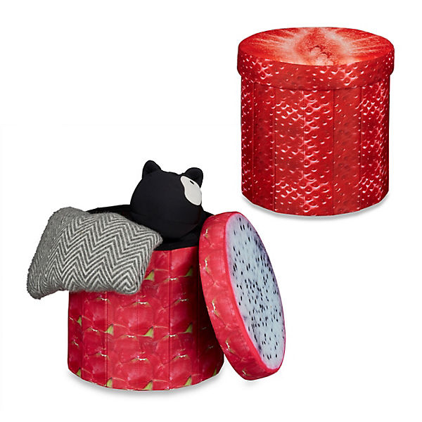 2er-Set Sitzhocker "Drachenfrucht-Erdbeere"