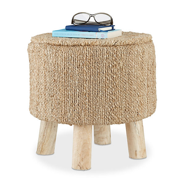 Hocker mit Jute-Polster