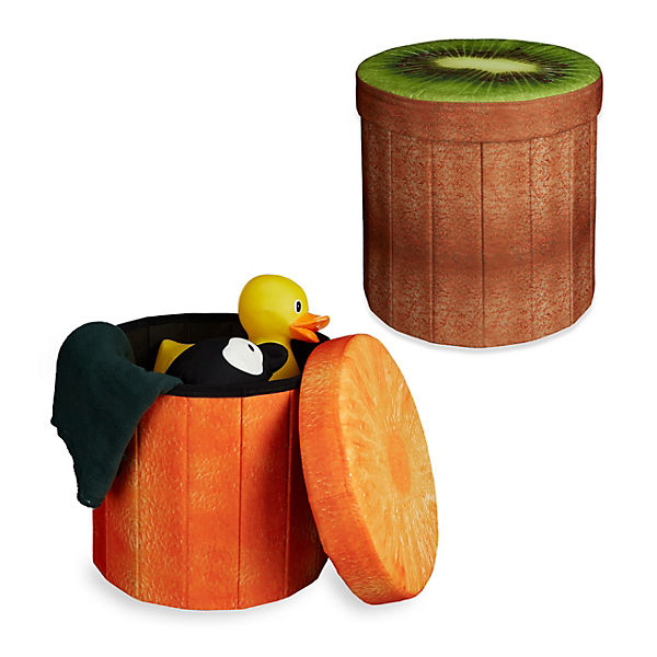 2er-Set Sitzhocker "Kiwi-Orange"