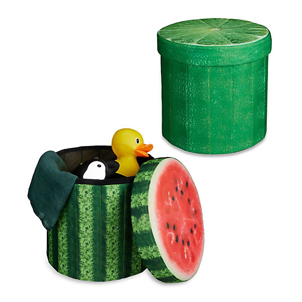 2er-Set Sitzhocker "Melone-Limette"
