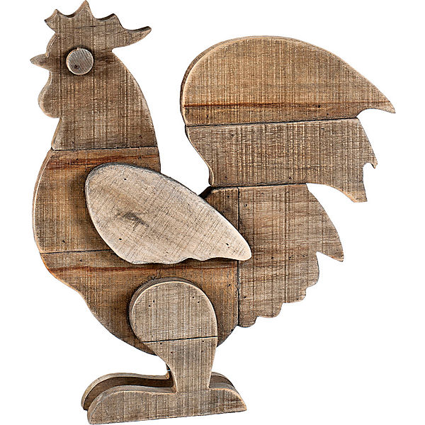 Dekofigur "Hahn" Massivholz H40 cm