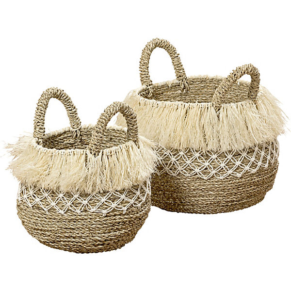 2-tlg. Seegras Körbe Set Ø28-38cm