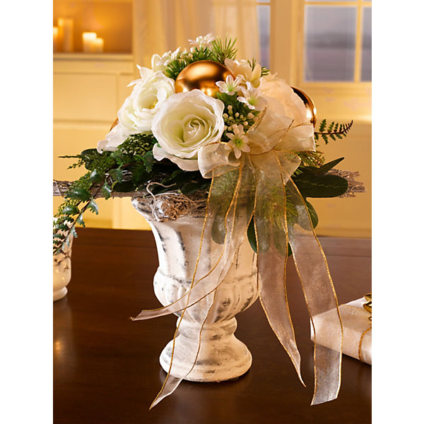 Künstliches Rosen-Gesteck mit Vase