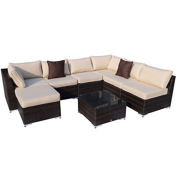 37-tlg. Polyrattan Gartenmöbel Set inkl. Kissen