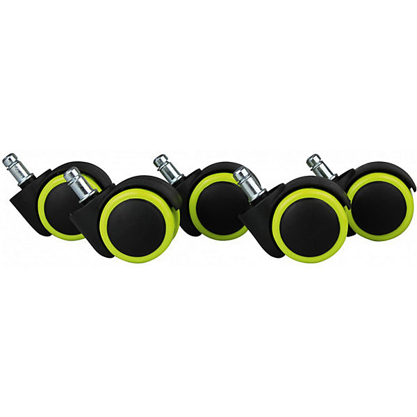 5er-Set Rollen für Bürostuhl für Hartbodenboden, Stift 11mm/Ø 50mm