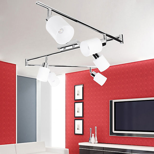 Edelstahl & Glas LED-Spot Deckenlampe 6-flammig