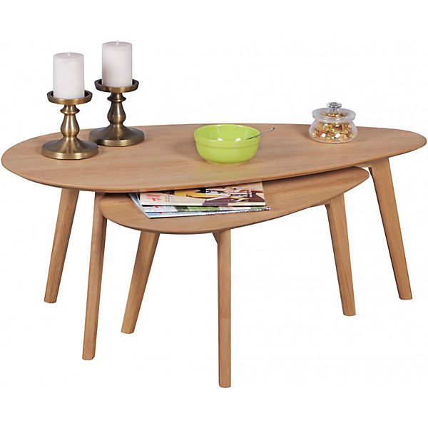 2-tlg. Couchtisch Set Eichen Dekor
