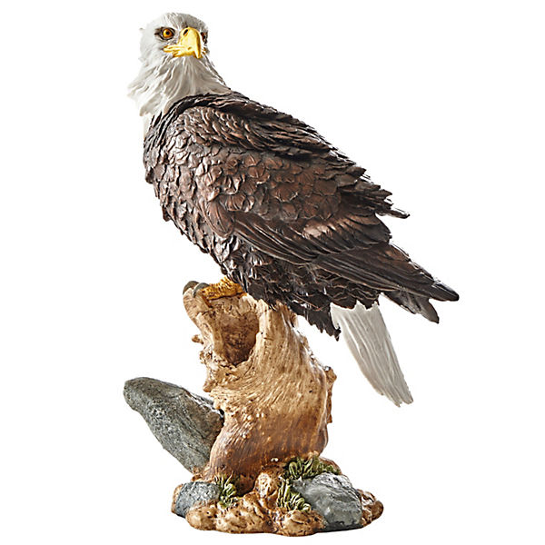 Dekofigur Seeadler auf Baumstamm