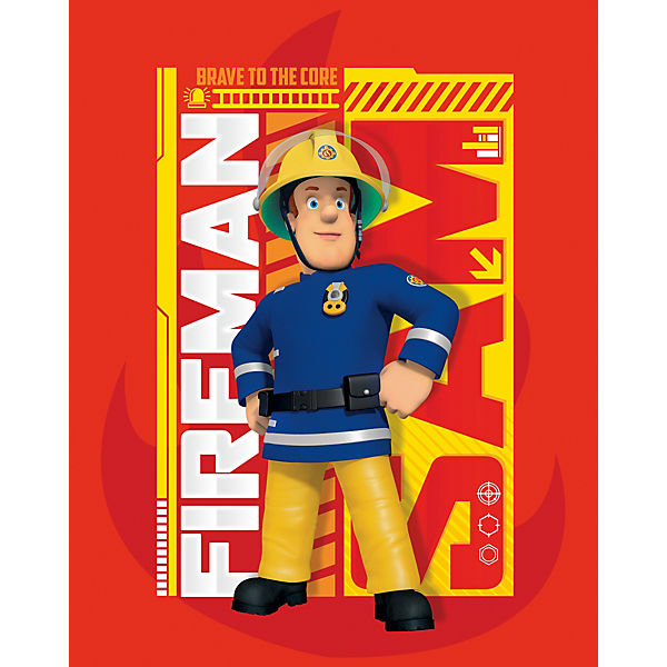 Kinderteppich Feuerwehrmann Sam, rot, 95 x 125 cm