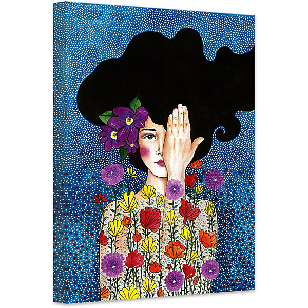 Leinwanddruck "Madame mit Blumen" 30x45 cm