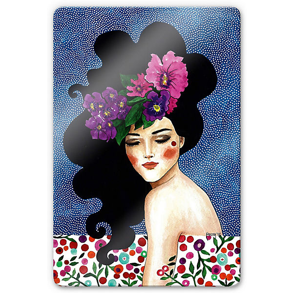 Glasbild "Träumende Madame" 40x60 cm