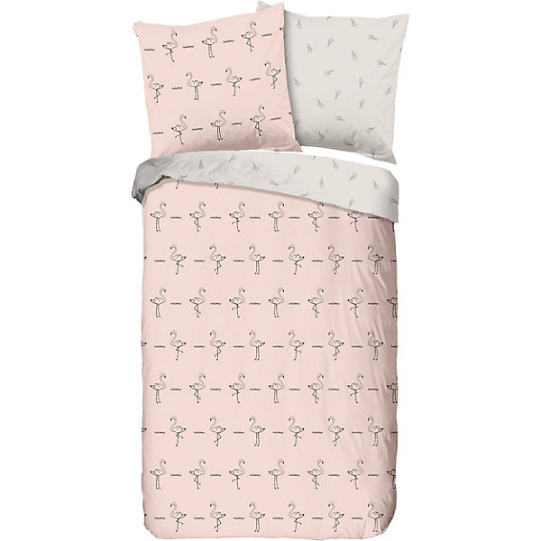 Satin-Bettwäsche "Flamingo"