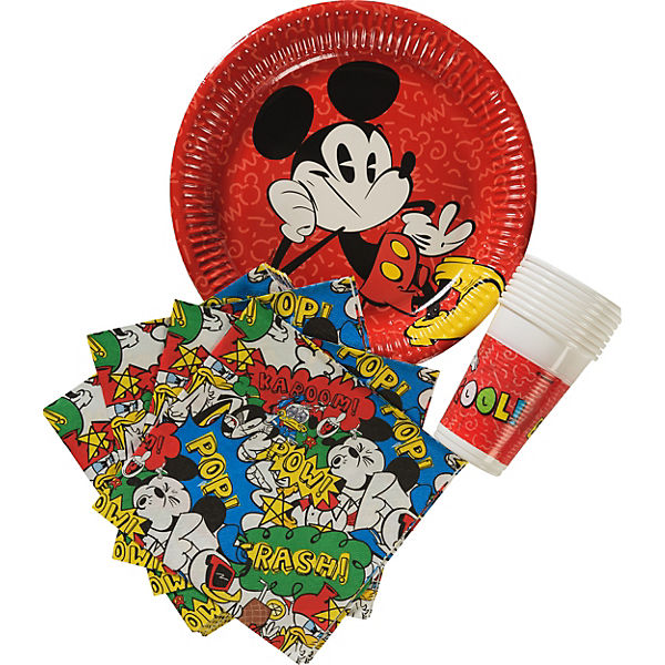 Partyset Mickey Mouse Super Cool, 36-tlg.