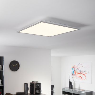 Flat LED Deckenaufbau-Paneel 60x60cm alu/weiß WiZ-App, silber