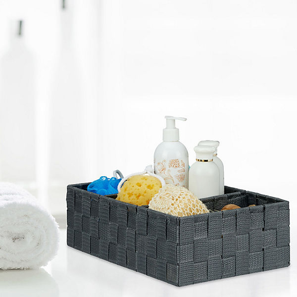 Aufbewahrungskorb mit 3 Fächern, grau | yomonda