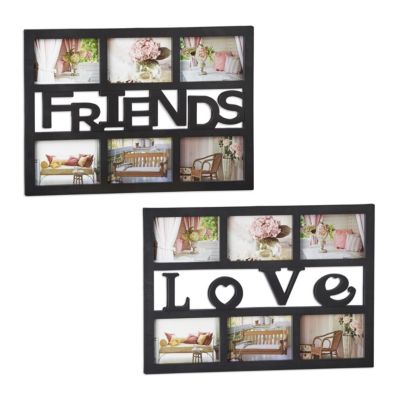 Love & Friends 2 teiliges Bilderrahmen Set schwarz Fotorahmen Fotocollage 