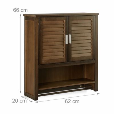 3 Tlg Badschrank Set Hangeschrank Waschbeckenunterschrank Badezimmerschrank Holz Braun Relaxdays Yomonda