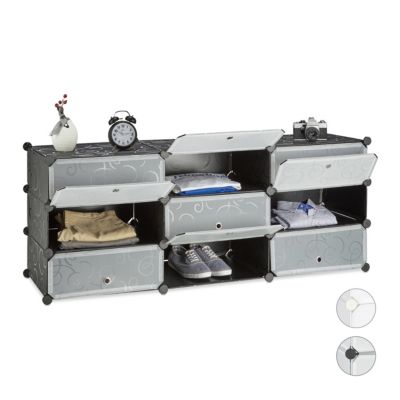 Schuhschrank mit 10 Fächern, schwarz, relaxdays | yomonda