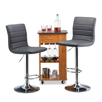 Barhocker 2er Set höhenverstellbar, grau, relaxdays | yomonda