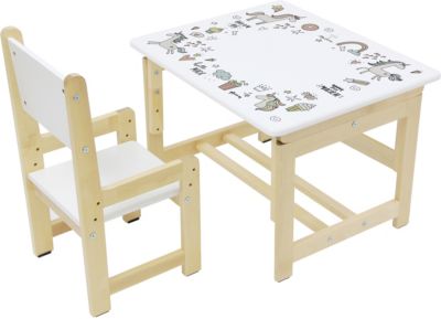 Childrens Table and Chair Set Polini Kids Eco 400 SM Wooden Model 3051-03