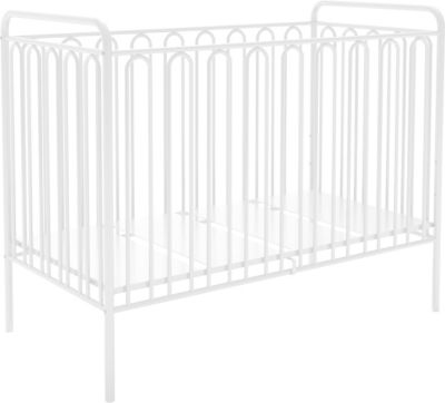 white metal cot