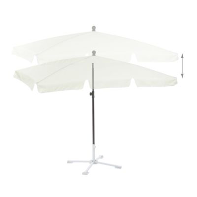 Rechteckiger Sonnenschirm für den Garten, weiß, relaxdays | yomonda