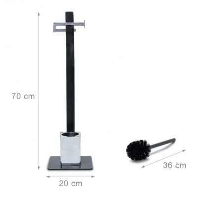 2 tlg Badezimmer Set GRAO Handtuchständer Toilettenbürstenhalter