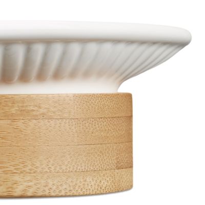 Badezimmer Set aus Bambus und Keramik, beige, relaxdays | yomonda