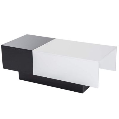 Rechteckiger Couchtisch mit verstecktem Stauraum, schwarz, HOMCOM | yomonda