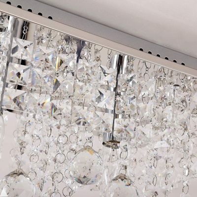 Rechteckiger Kronleuchter mit Kristallen, silber, HOMCOM | yomonda