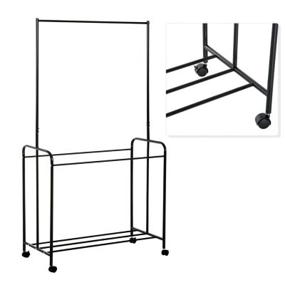 Wäschesortierer mit Kleiderstange, schwarz, HOMCOM | yomonda