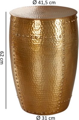 Beistelltisch Rund Ø 50/42 cm - 2 teilig mit Spiegel Glas 2er Set