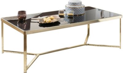 Glas Couchtisch, H60 x B120 x T41 cm, gold, WOHNLING yomonda