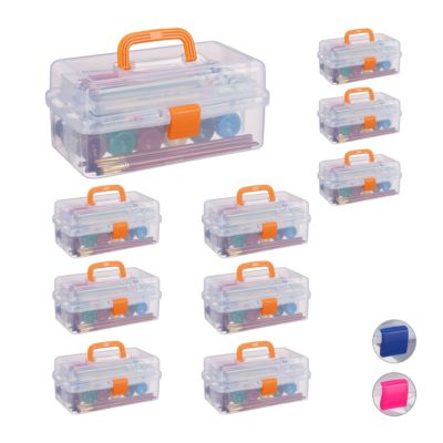 10x Transparent Box Aufbewahrungsbox Kunststoffbox Klappbox Plastikbox 