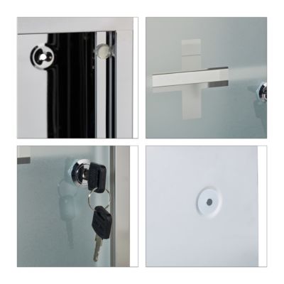 Medizinschrank Edelstahl quadratisch, silber, relaxdays | yomonda