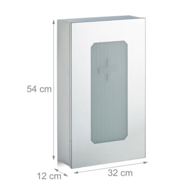 Edelstahl Medizinschrank, H 54 x B 32 x T 12 cm, silber, | yomonda