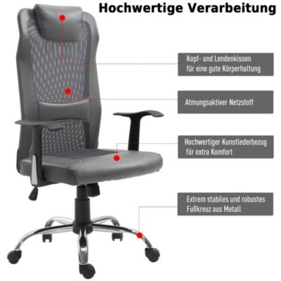 Bürostuhl ergonomisch, grau, Vinsetto | yomonda